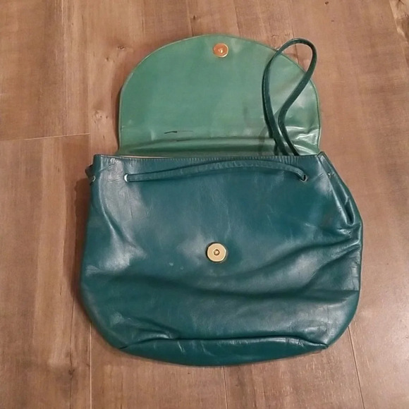 80s teal leather purse - Picture 3 of 4